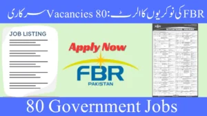 Latest FBR jobs Alert: 80 Government Vacancies
